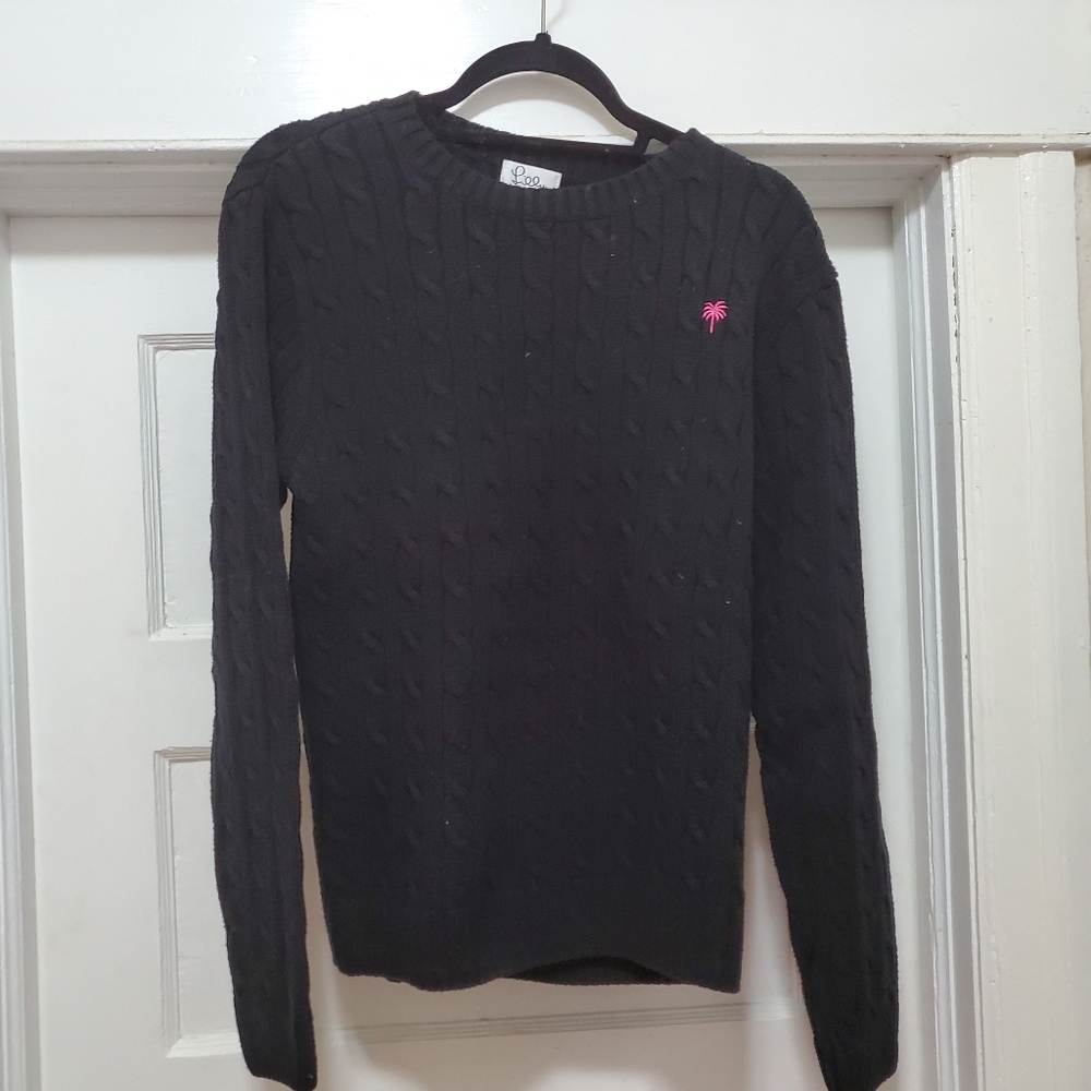 Classic Lilly Pulitzer Black Cableknit Sweater!